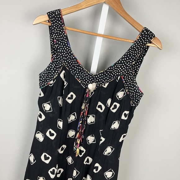 Carole Little Dresses & Skirts - Vintage 90s Carole Little Dress Womens 6 Black White Heart Print Sleeveless